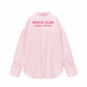 Camicia da Spiaggia in Puro Cotone Rigato - Beach Club