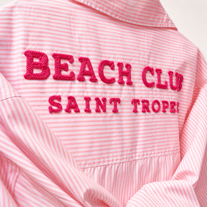Camicia da Spiaggia in Puro Cotone Rigato - Beach Club