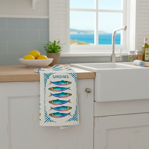 Set 2 Canovacci in Puro Cotone Fantasia Marina - Sardine