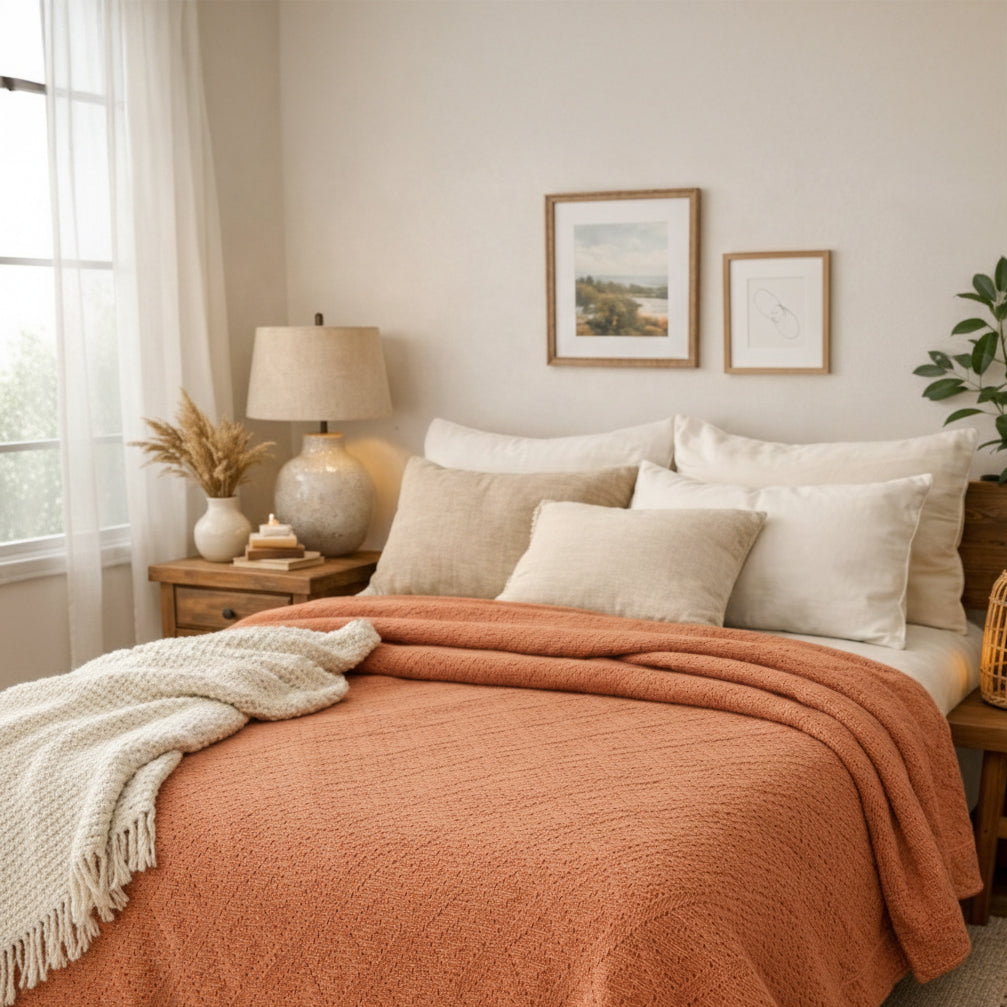 Copriletto in Cotone con Fantasia Rilievo - Cochin