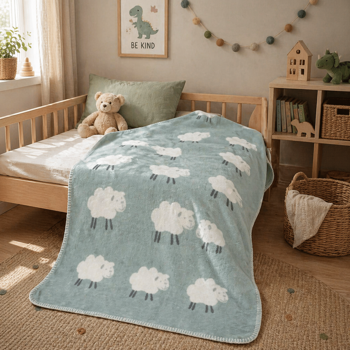 Coperta Invernale in Velluto di Cotone fantasia - Sheep