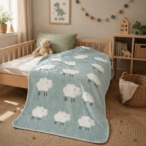 Coperta Invernale in Velluto di Cotone fantasia - Sheep