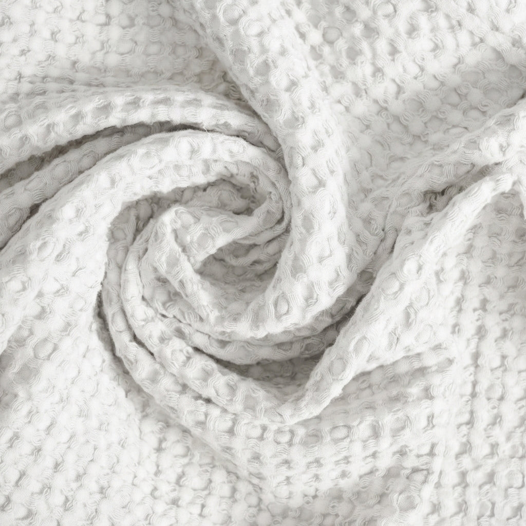 Coppia Nido d'Ape Stonewashed con Bordo in Lino - Jaspy