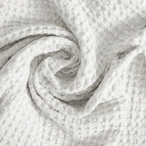 Coppia Nido d'Ape Stonewashed con Bordo in Lino - Jaspy