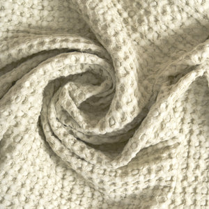 Coppia Nido d'Ape Stonewashed con Bordo in Lino - Jaspy