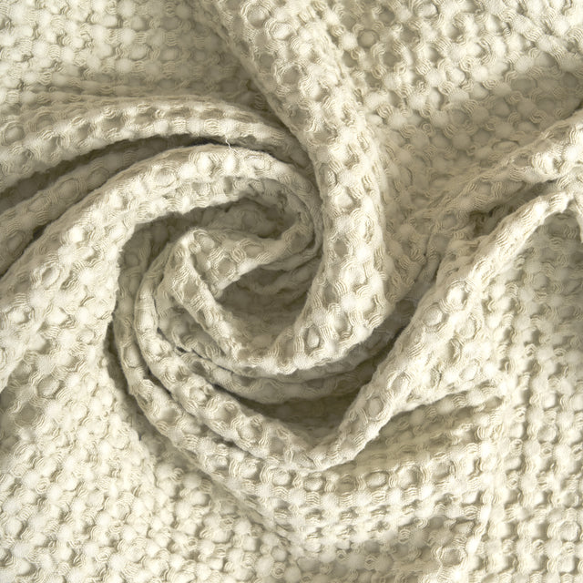 Coppia Nido d'Ape Stonewashed con Bordo in Lino - Jaspy