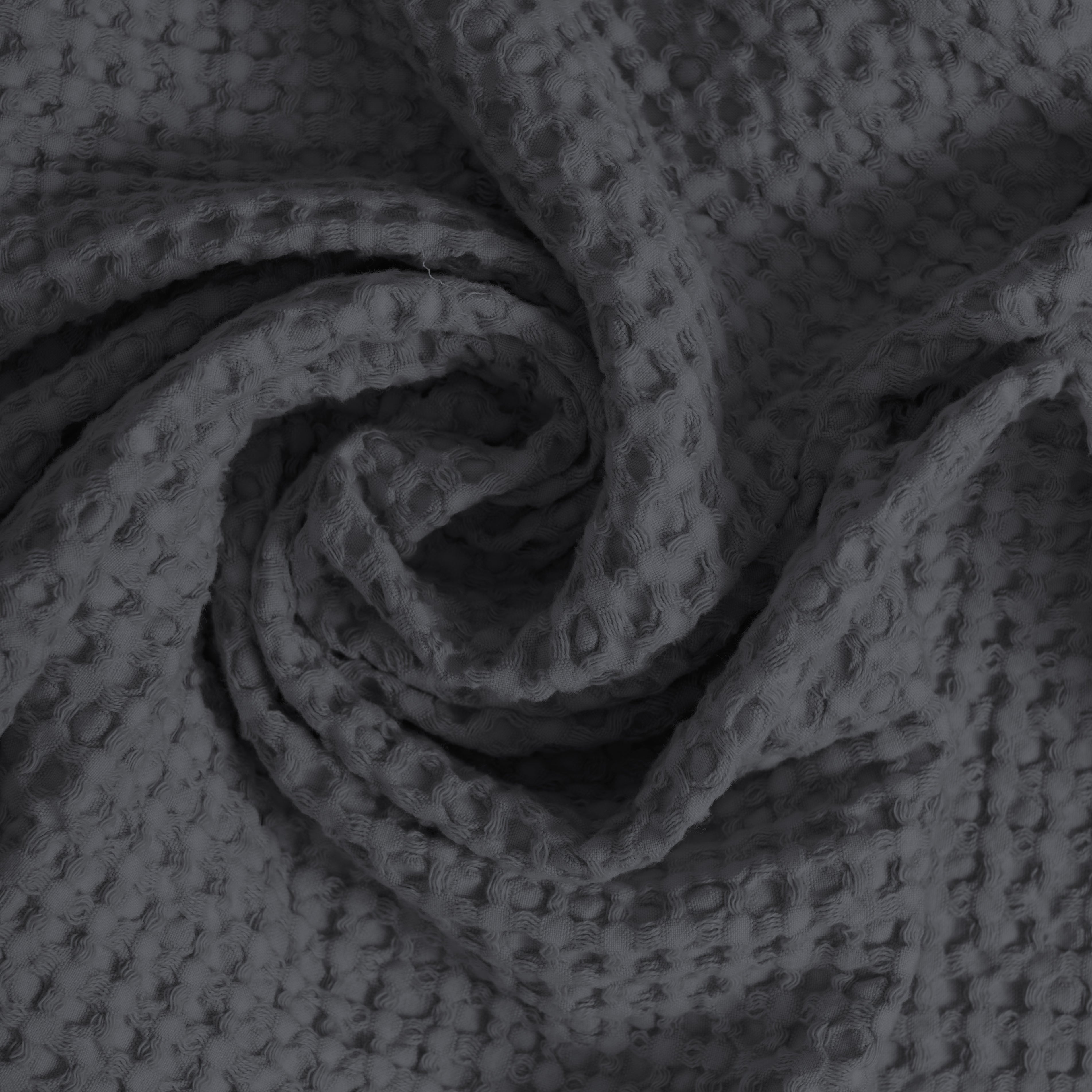 Coppia Nido d'Ape Stonewashed con Bordo in Lino - Jaspy