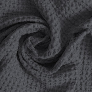 Coppia Nido d'Ape Stonewashed con Bordo in Lino - Jaspy