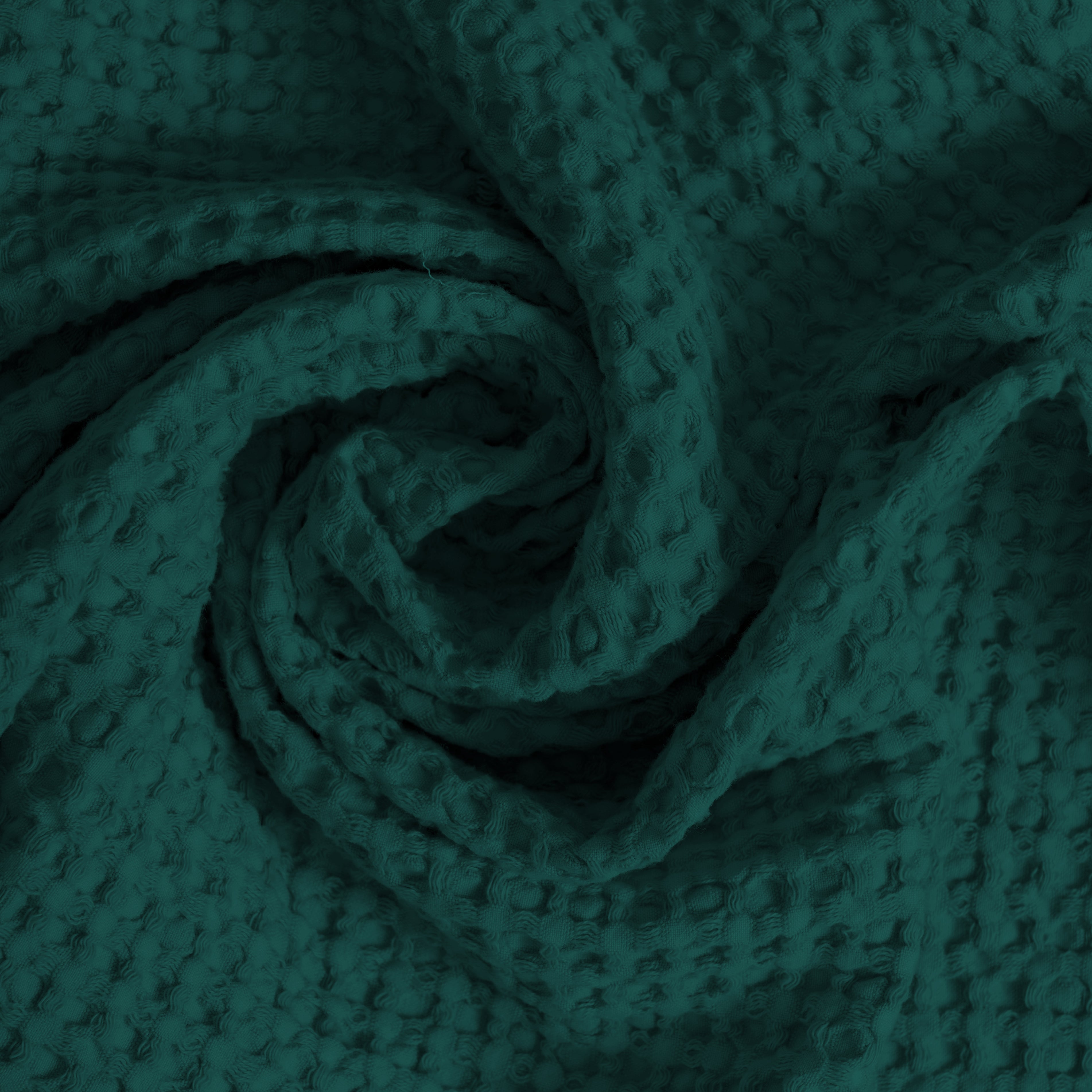 Coppia Nido d'Ape Stonewashed con Bordo in Lino - Jaspy