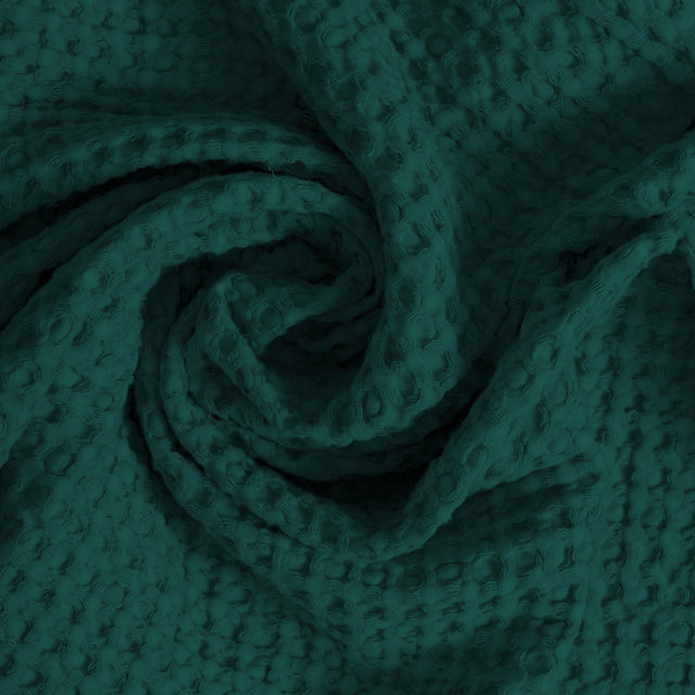 Coppia Nido d'Ape Stonewashed con Bordo in Lino - Jaspy