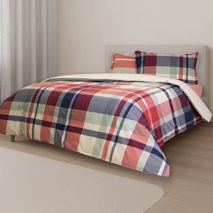 Parure Copripiumino in Percalle di Cotone Tinto in Filo - Galway