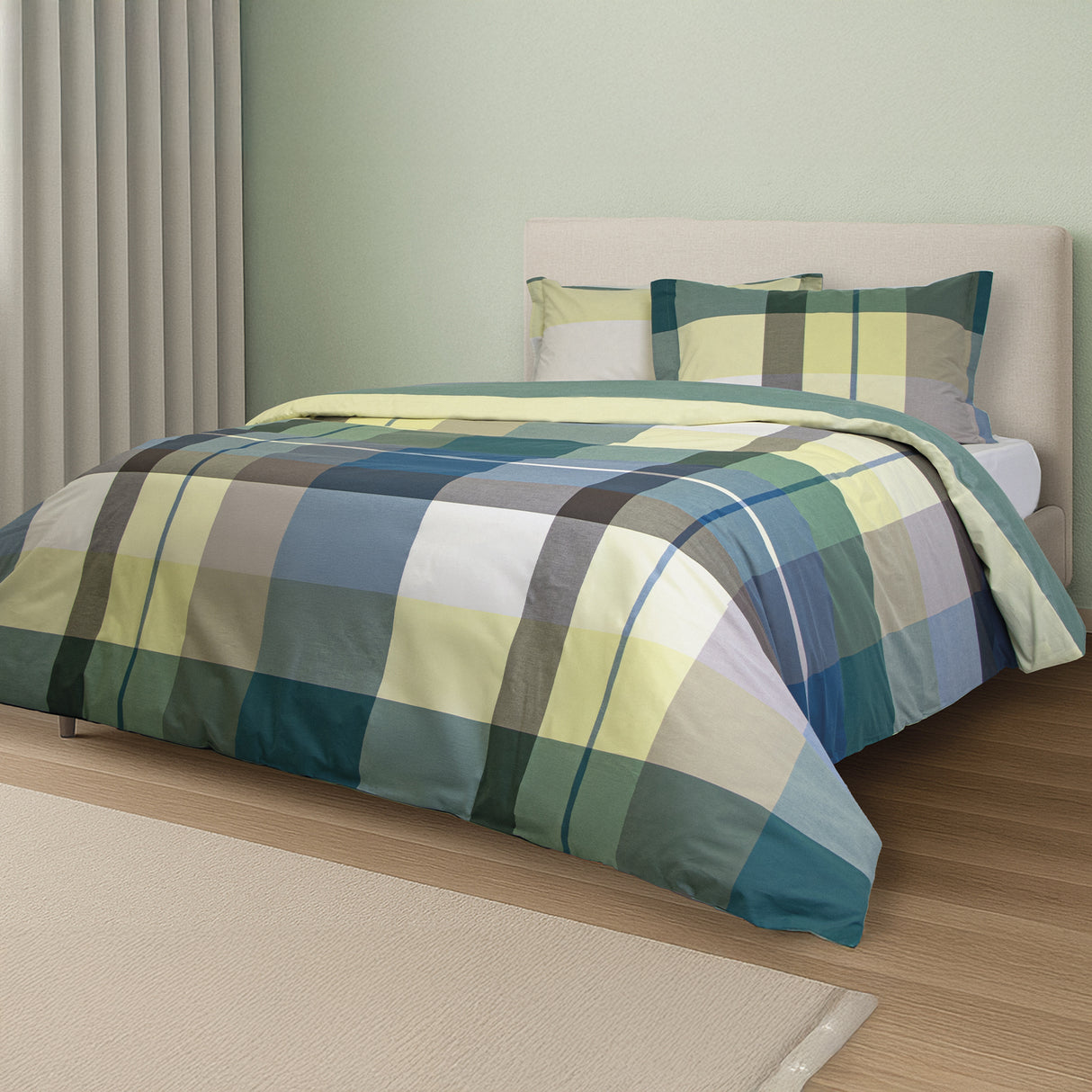 Parure Copripiumino in Percalle di Cotone Tinto in Filo - Lisburn