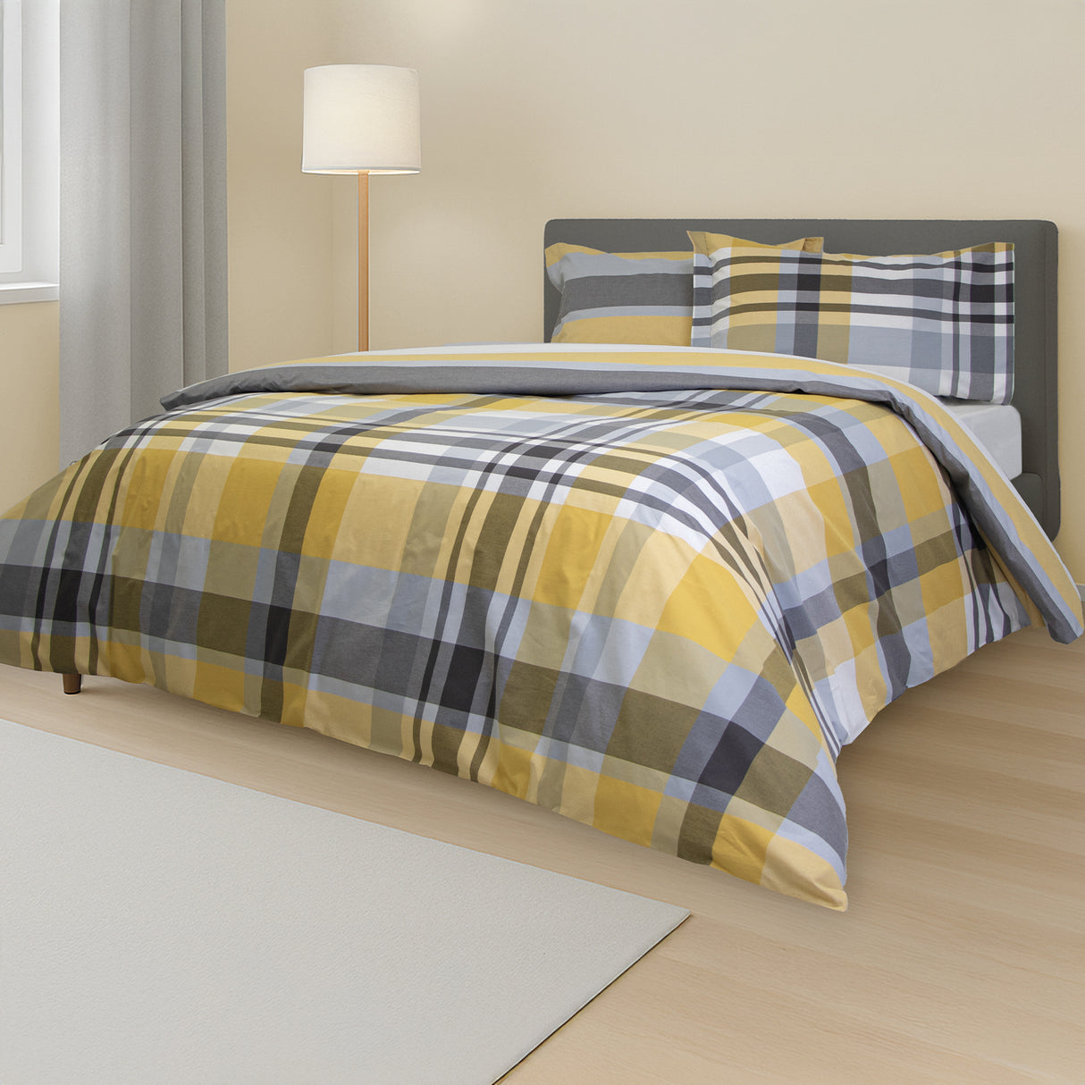 Parure Copripiumino in Percalle di Cotone Tinto in Filo - Tallinn