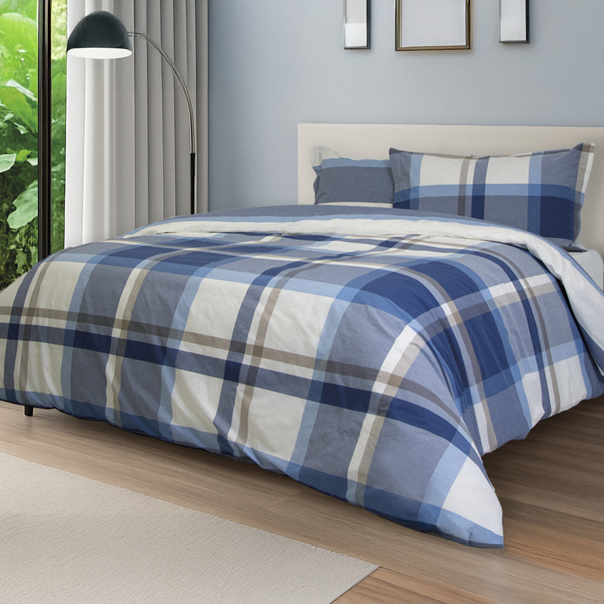 Parure Copripiumino in Percalle di Cotone Tinto in Filo - Westport