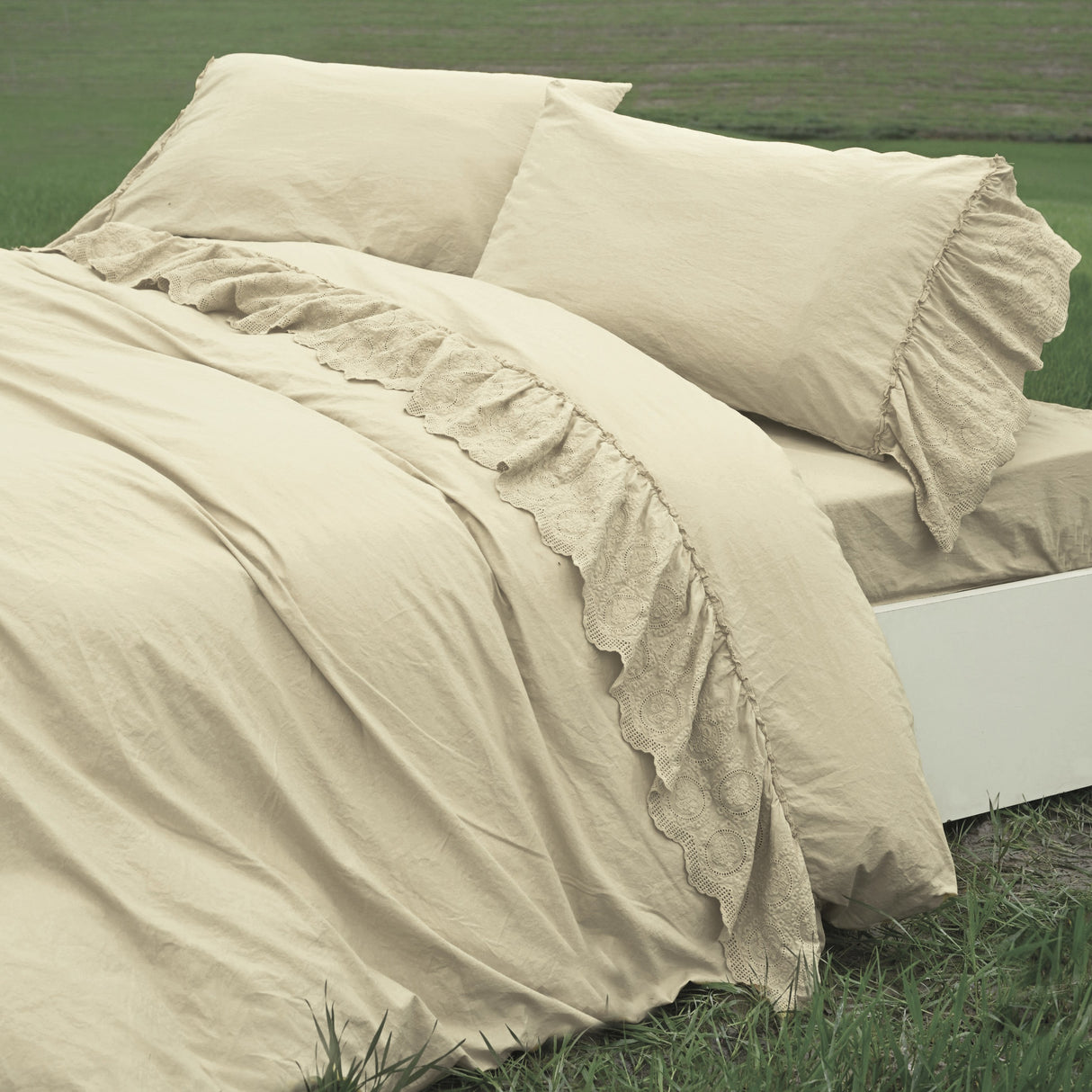 Completo Copripiumino in Puro Cotone StoneWashed - Bruxelles