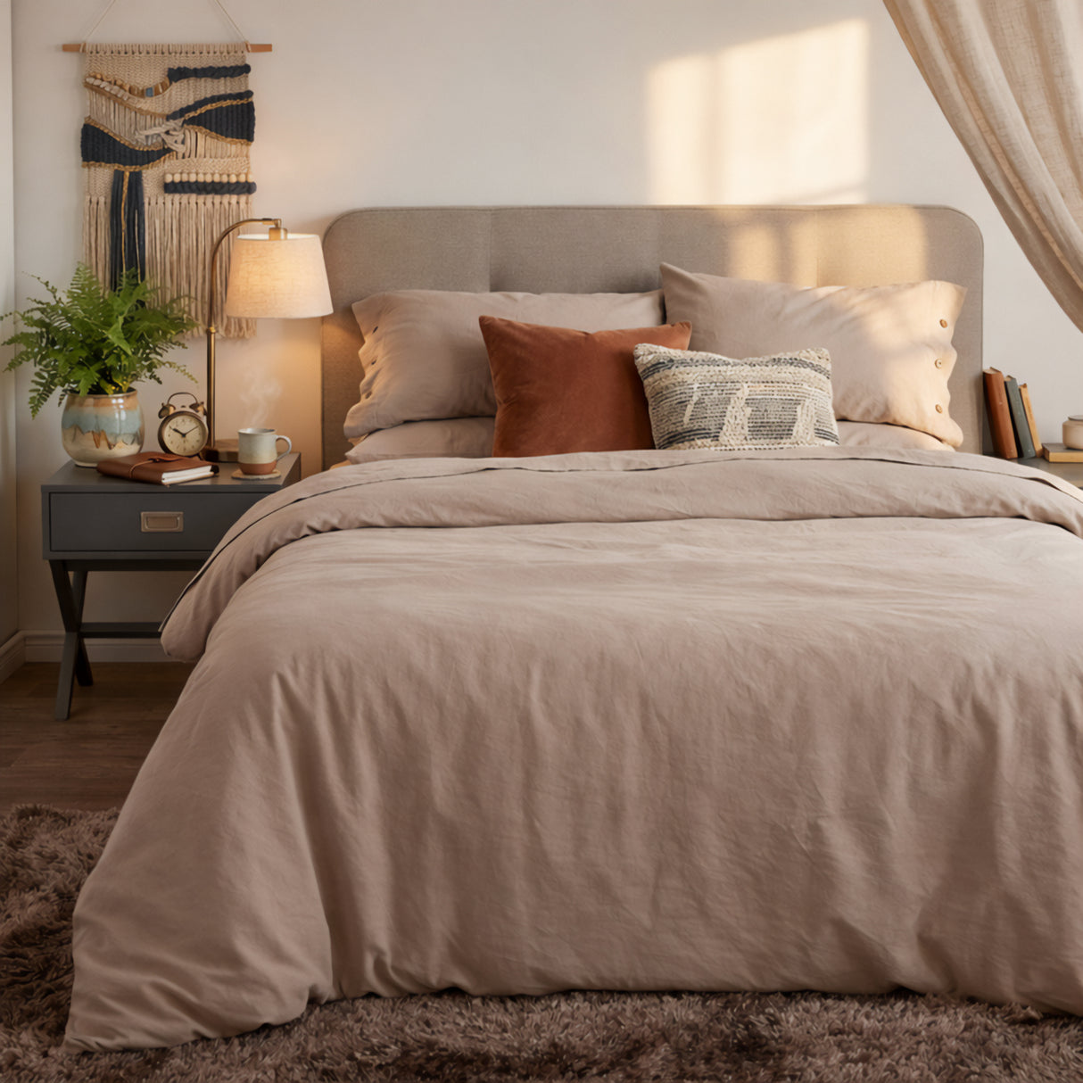 Parure Copripiumino di Cotone StoneWashed No Stiro - Daniel