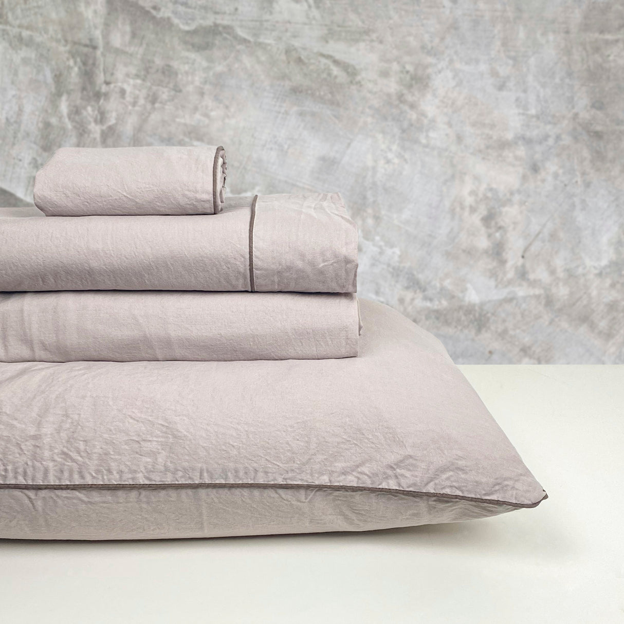Completo Lenzuola in Percalle di Cotone Stonewashed - Volterra