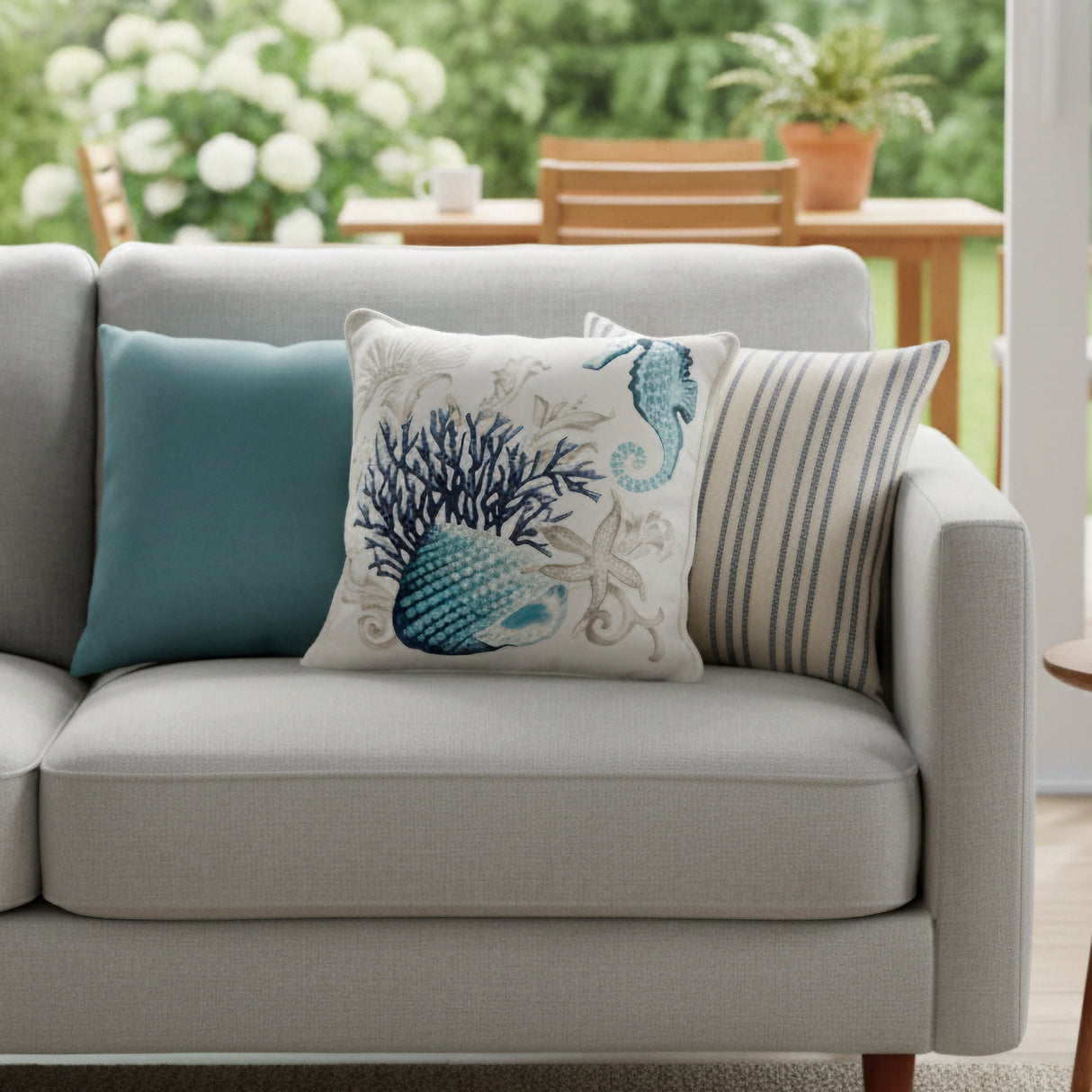 Copricuscino in Velluto Fantasia Marina - Sidney