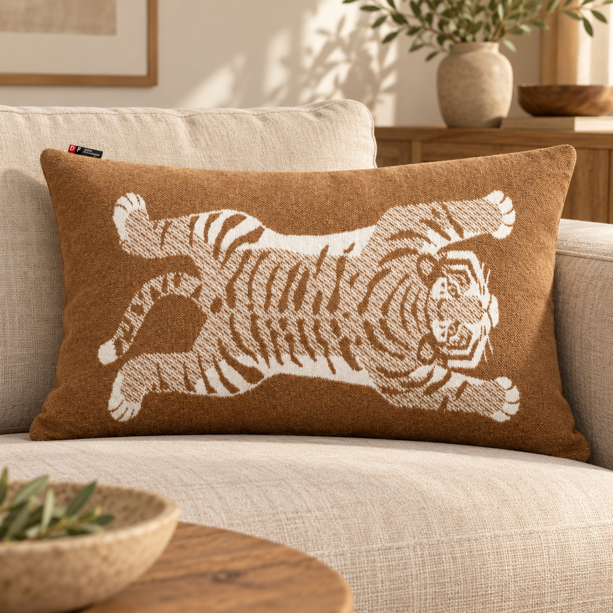 Copricuscino in cotone Fantasia - Tiger