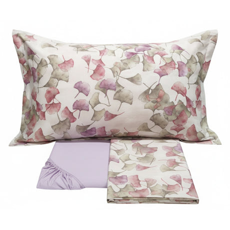 Completo Lenzuola in Flanella Di Cotone Fantasia - Ginkgo