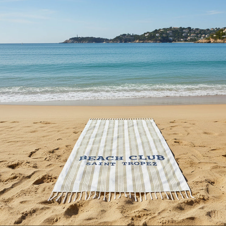 Telo Mare in Spugna di Cotone Rigato - Beach Club