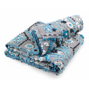 Plaid in Lana Cotta Fantasia con Rifinitura Punto Cavallo - Mosaico