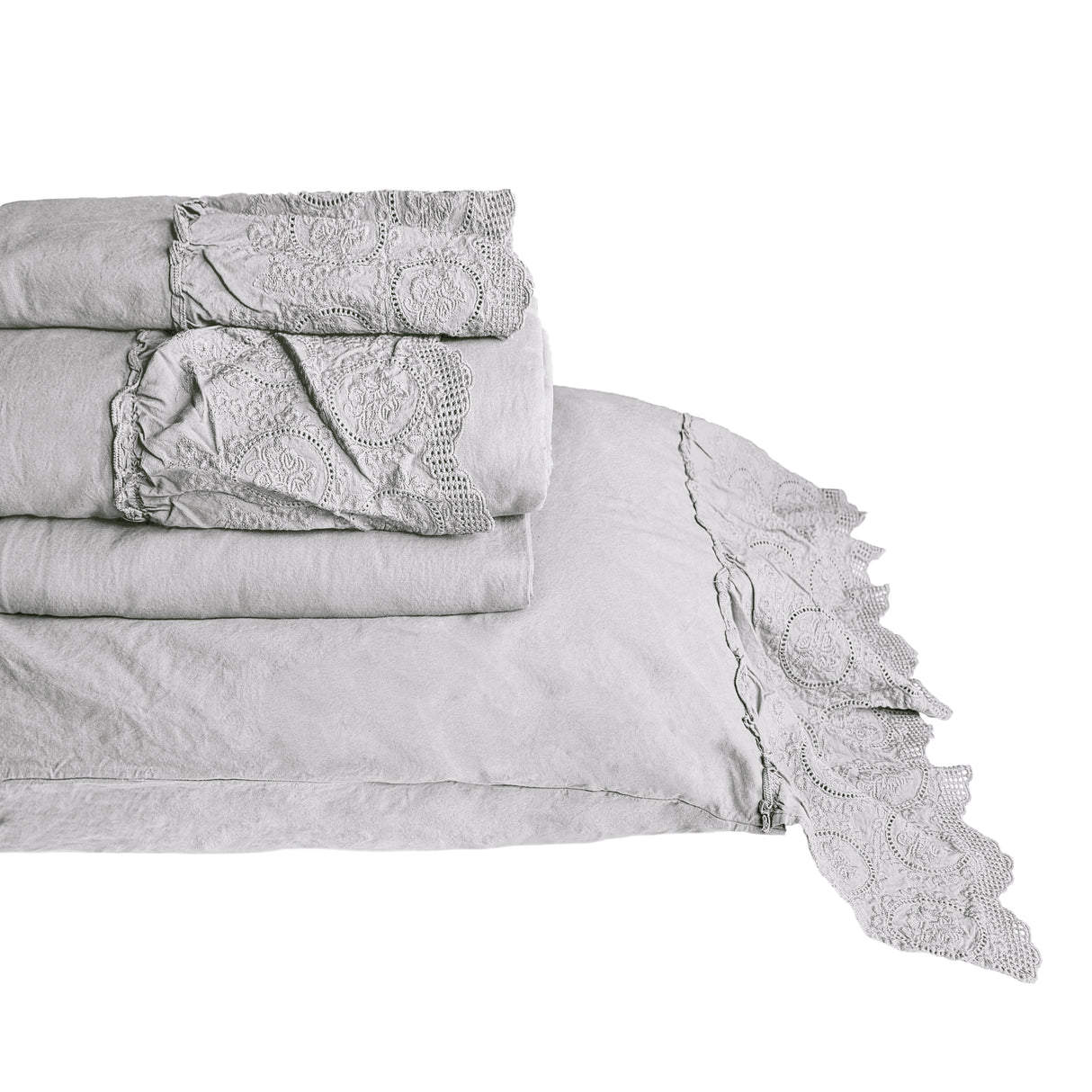 Completo Copripiumino in Puro Cotone StoneWashed - Bruxelles