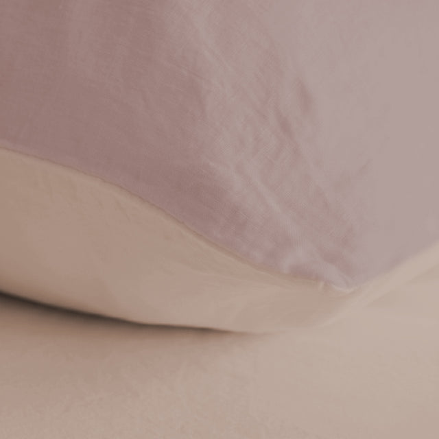 Completo Lenzuola Cotone e Lino StoneWashed No Stiro - Loira