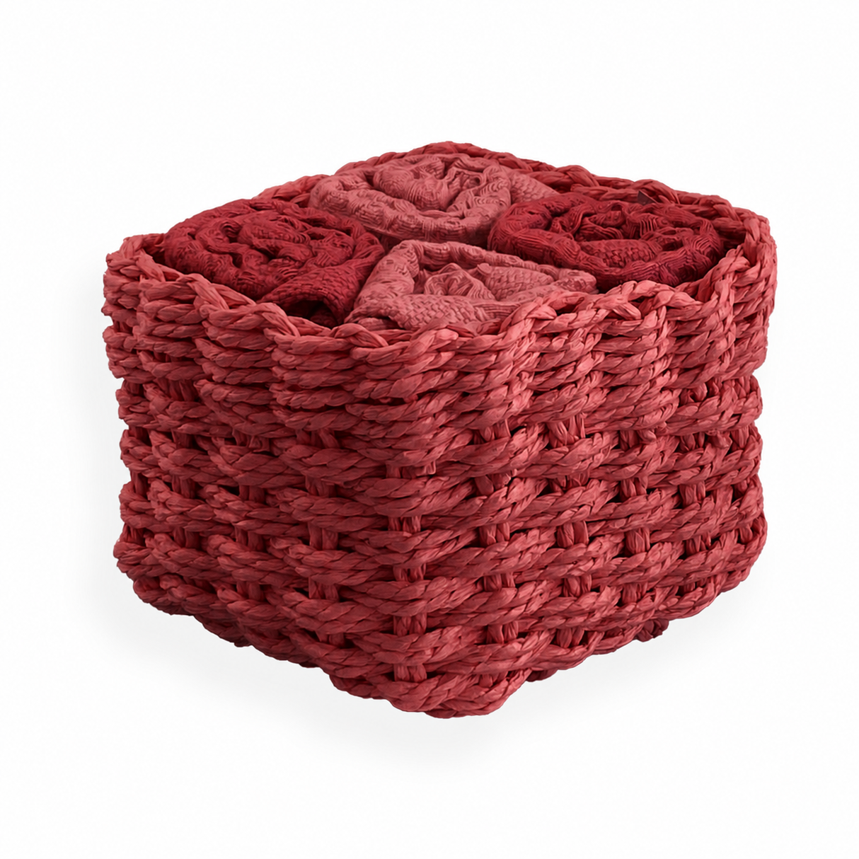 Set 4 Lavette in Spugna di Cotone Tinta Unita - Waffle