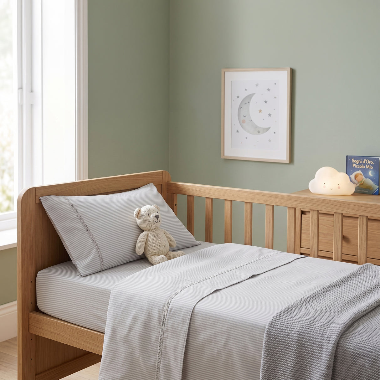 Completo Lenzuoline in Puro Cotone Rigato - Sona