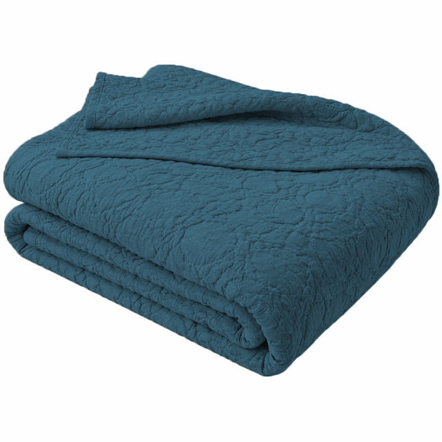 Copriletto in Cotone Stonewashed con Lavorazione a Rilievo - Manner