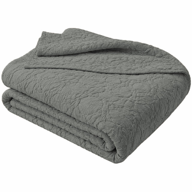 Copriletto in Cotone Stonewashed con Lavorazione a Rilievo - Manner