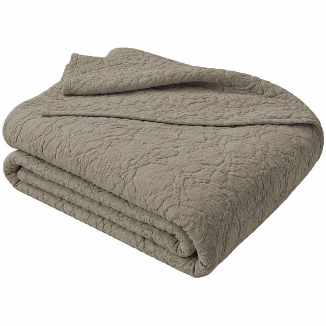 Copriletto in Cotone Stonewashed con Lavorazione a Rilievo - Manner