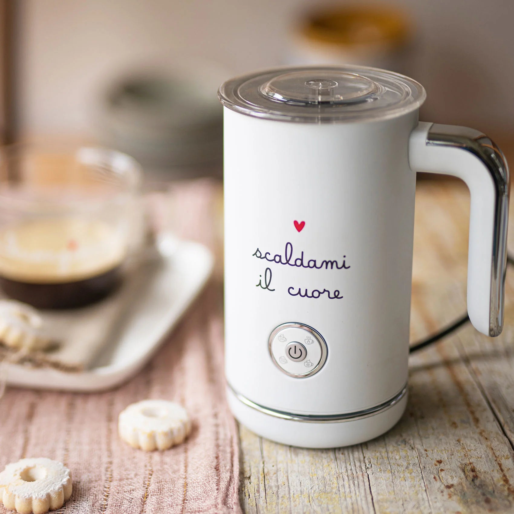Montalatte Elettrico Serigrafato - Scaldami il Cuore