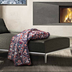 Plaid in Lana Cotta Fantasia con Rifinitura Punto Cavallo - Mosaico