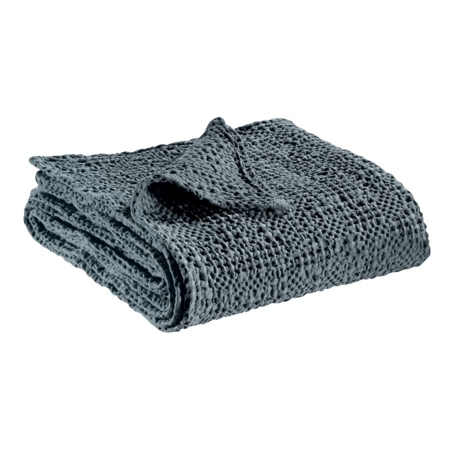 Copriletto a Nido D'Ape Irregolare StoneWashed in Cotone Tinta Unita - Tana