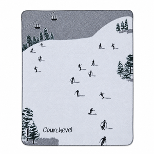 Plaid in Lana Cotta Fantasia Sciatori - Skiers