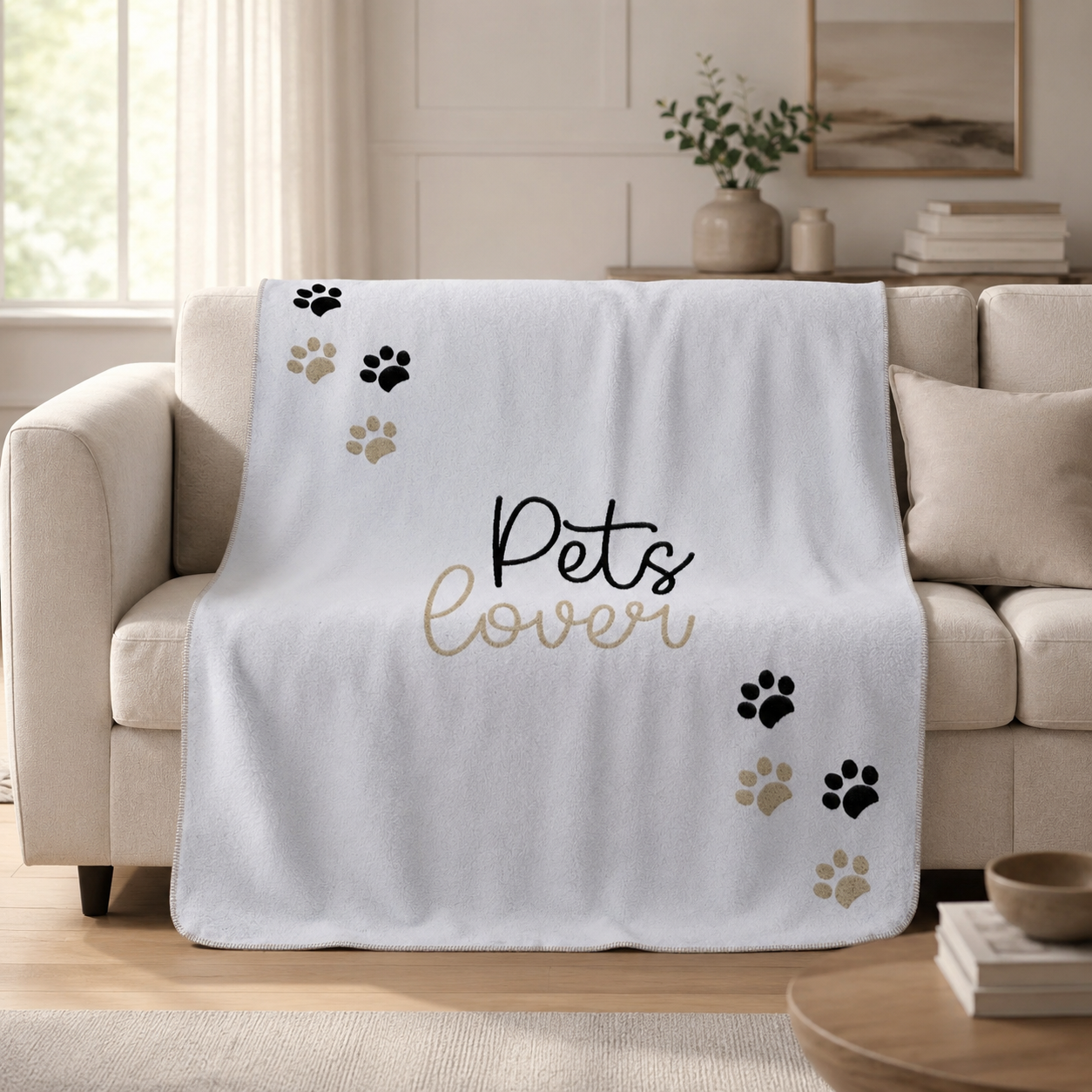 Plaid in Lana Cotta Fantasia Zampette - Pets Lover