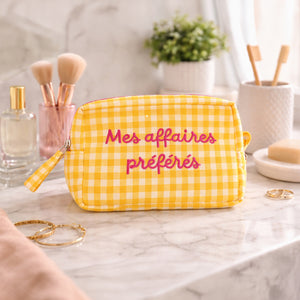 Pochette a Quadretti con Scritta Ricamata - Anna