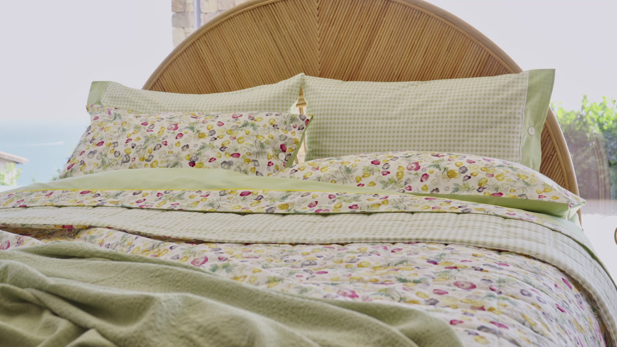 Trapuntino Leggero in Percalle di Cotone Reversibile - Blooms