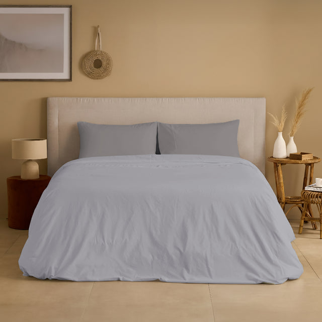 Completo Copripiumino Cotone e Lino StoneWashed No Stiro - Loira