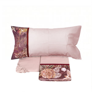 Completo Lenzuola in Flanella di Cotone Fantasia Floreale - Protea