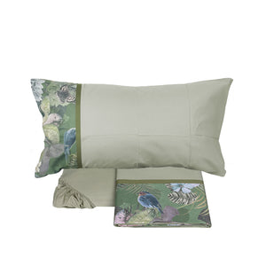 Completo Lenzuola in Flanella di Cotone Fantasia Floreale - Protea