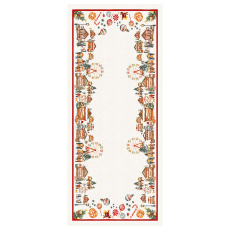 Runner in Puro Cotone Fantasia Natalizia - Christmas Village