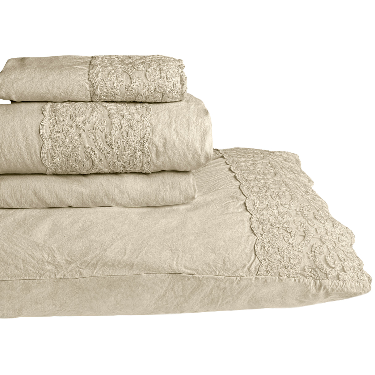 Completo Copripiumino 100% Puro Cotone StoneWashed - Bristol