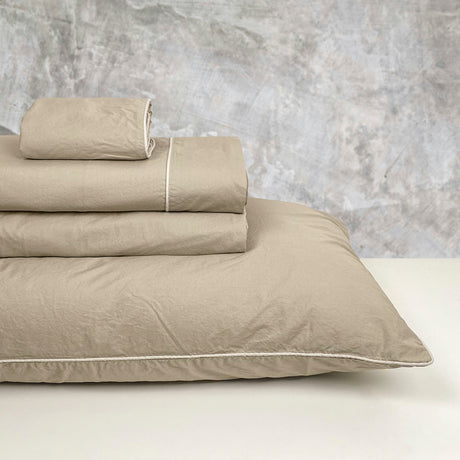 Completo Copripiumino in Percalle di Cotone Stonewashed - Volterra