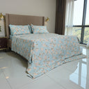 Completo Lenzuola Copriletto in Percalle di Cotone Egiziano con Stampa Floreale - Serenelle