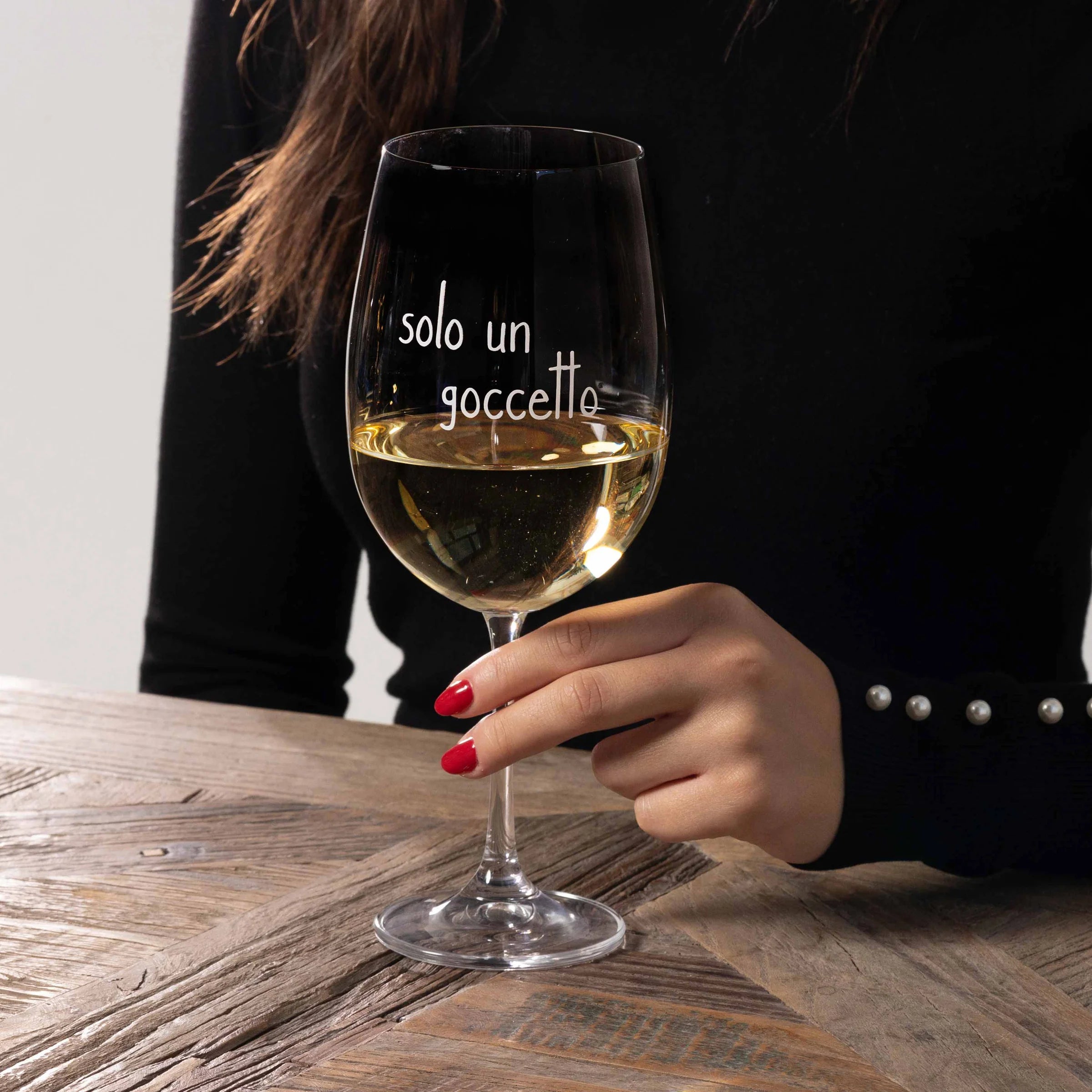 Set 2 Calici Vino in Vetro Serigrafati - Solo un Goccetto