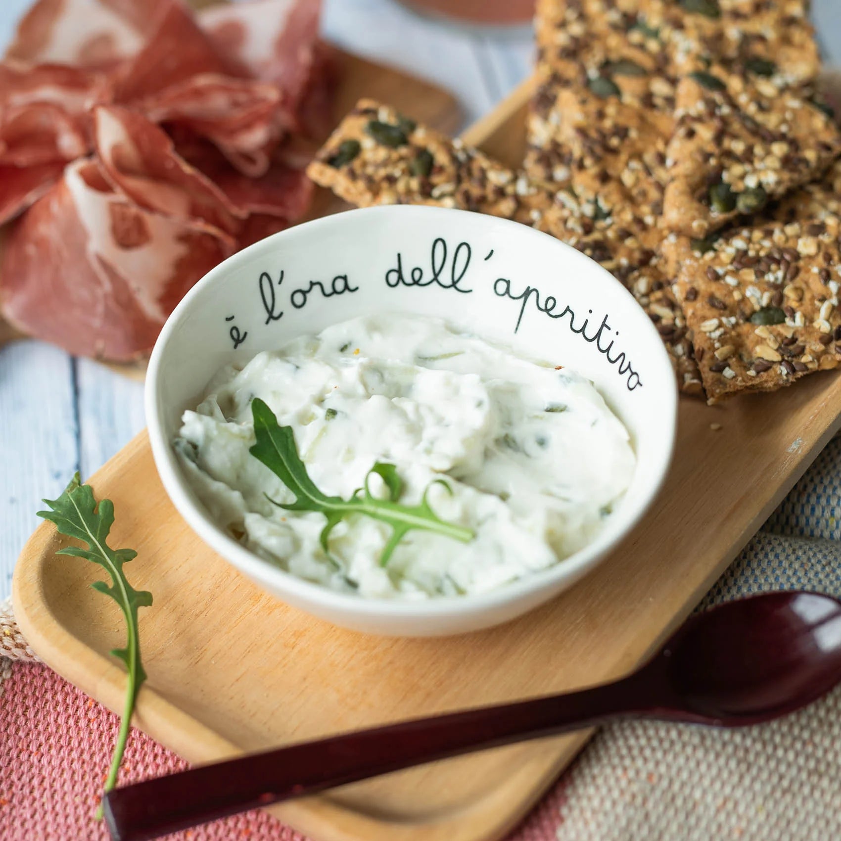 Set 2 Ciotole in Grès Serigrafata - È l'ora dell'Aperitivo