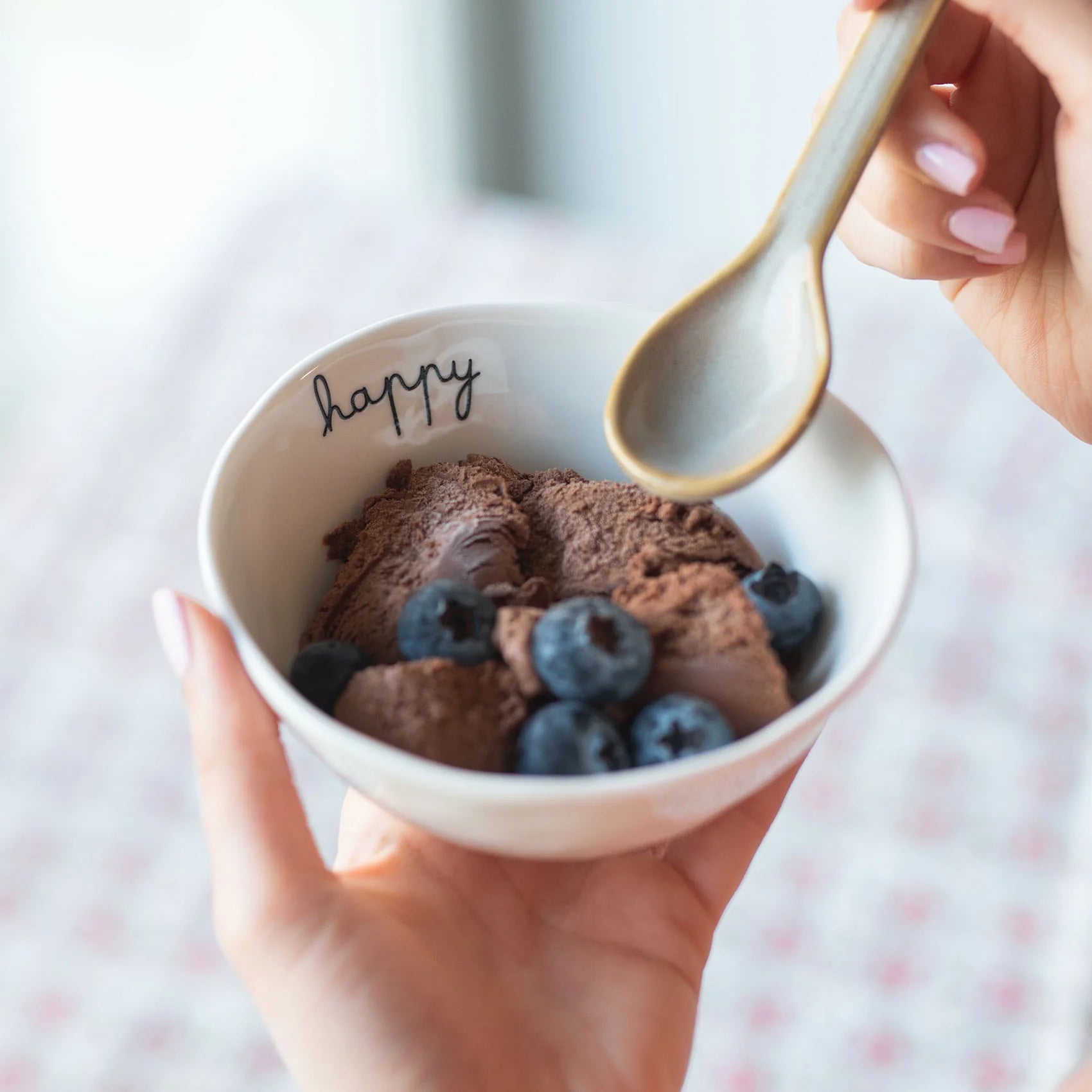 Set 2 Ciotole in Grès Serigrafata - Happy